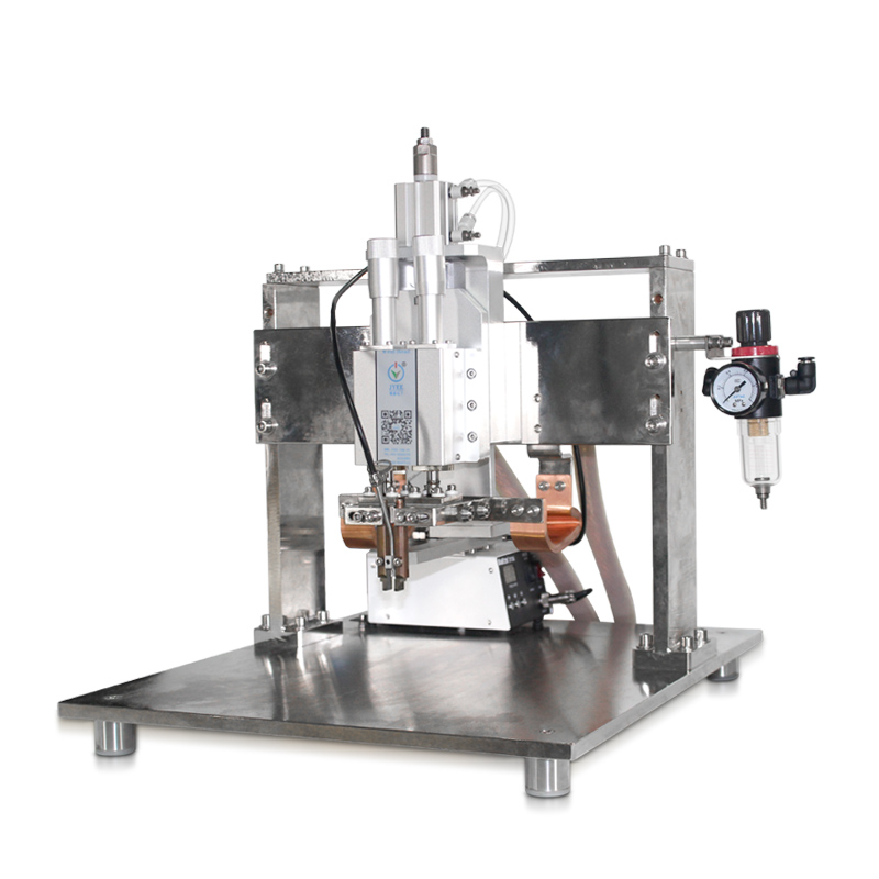 單面雙點焊機頭(自動加錫) - 彈簧加壓點焊機頭 - 1 JYHDC-20 單面雙點焊帶自動加錫機頭-多用于電容器焊接